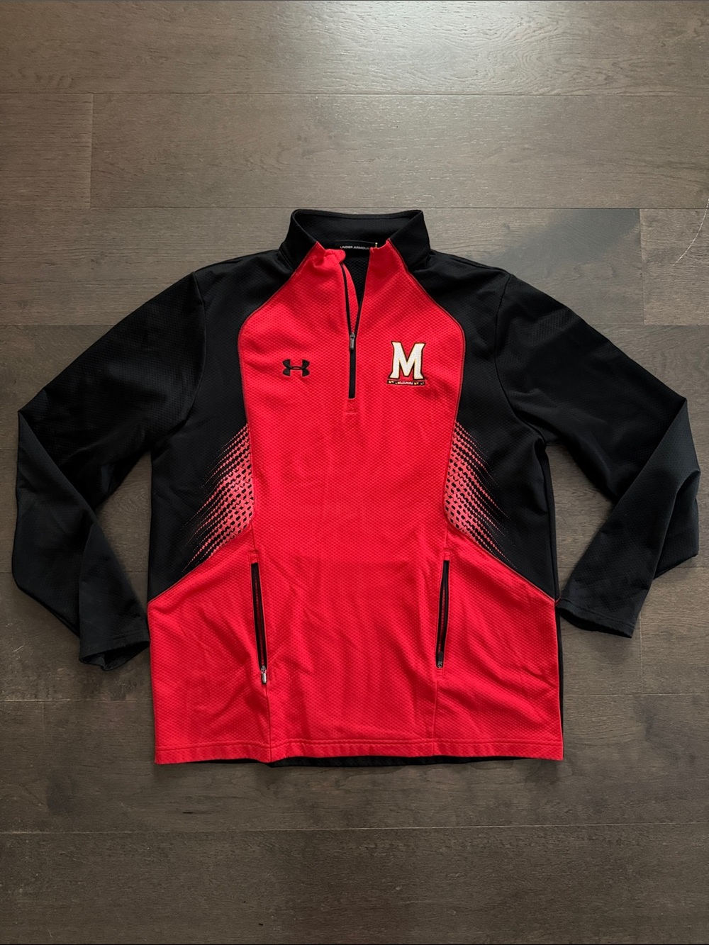 Under Armour Maryland Terps NCAA Red and Black Men's Quarter-Zip Pullover XL